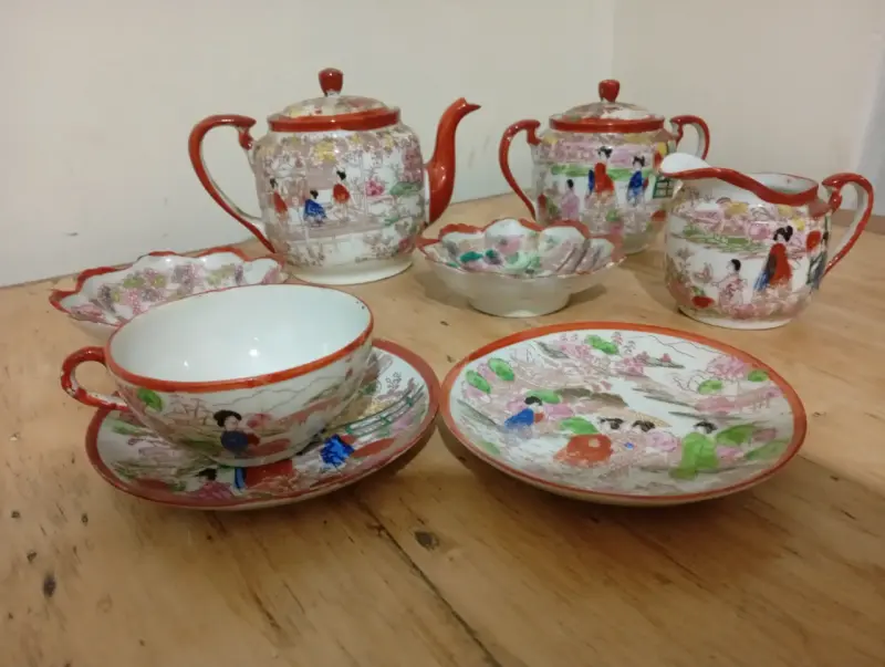 Juego de té japonés pintado a mano - 3