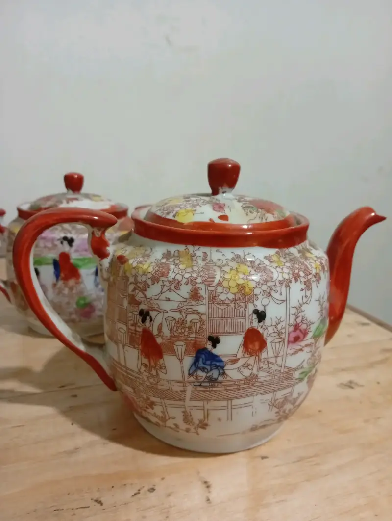 Juego de té japonés pintado a mano - 6