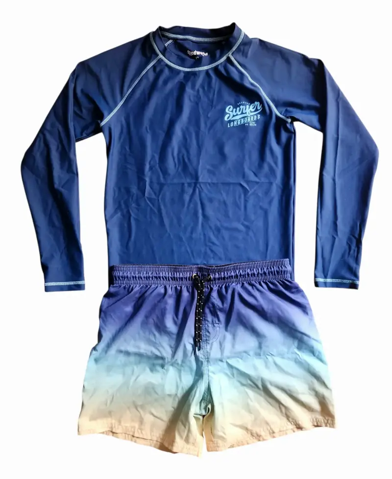 Traje de baño niño polera 12 short 14