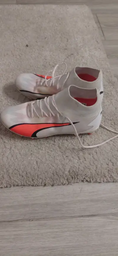 Botines de fútbol Puma Future Z blancos y naranjas - miniatura 2