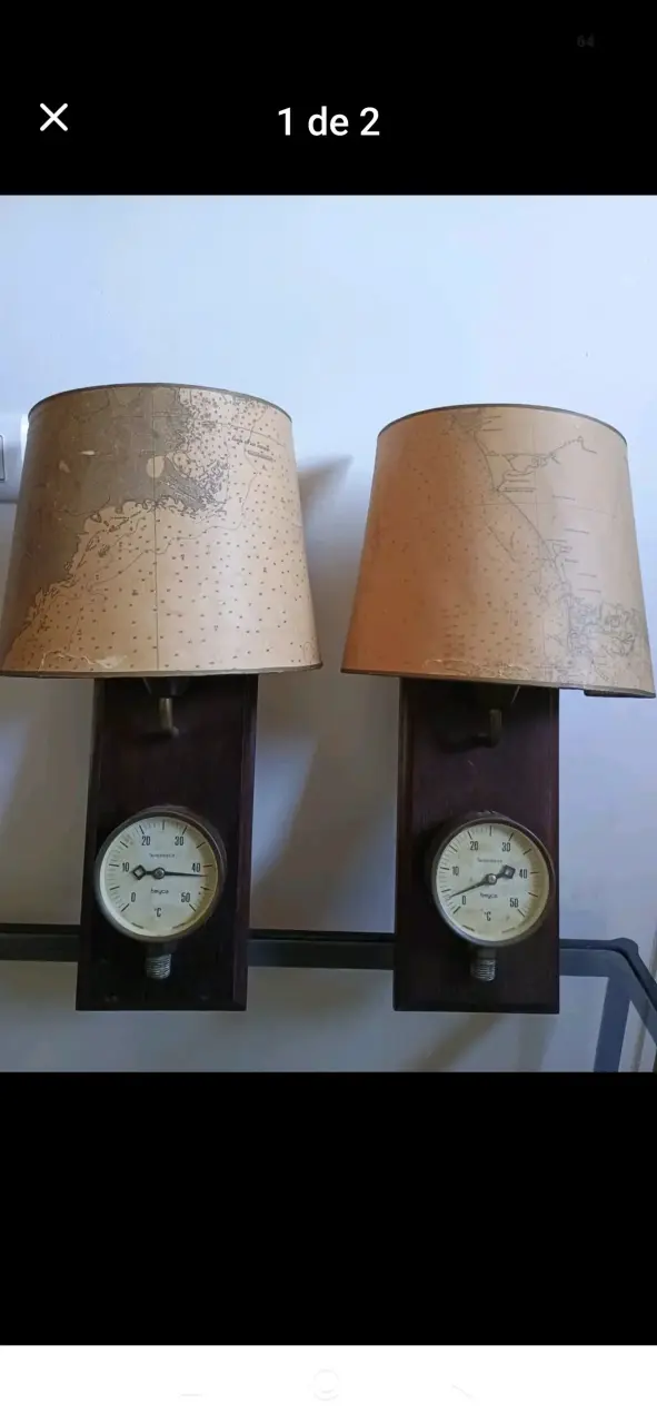 Lámparas de pared vintage con termómetro - 1