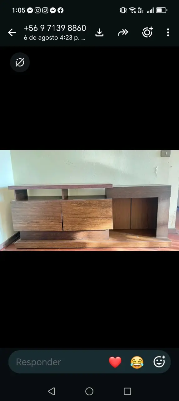 Mueble de TV de madera con almacenamiento - 2