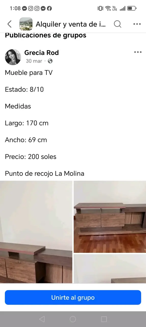 Mueble de TV de madera con almacenamiento - 6