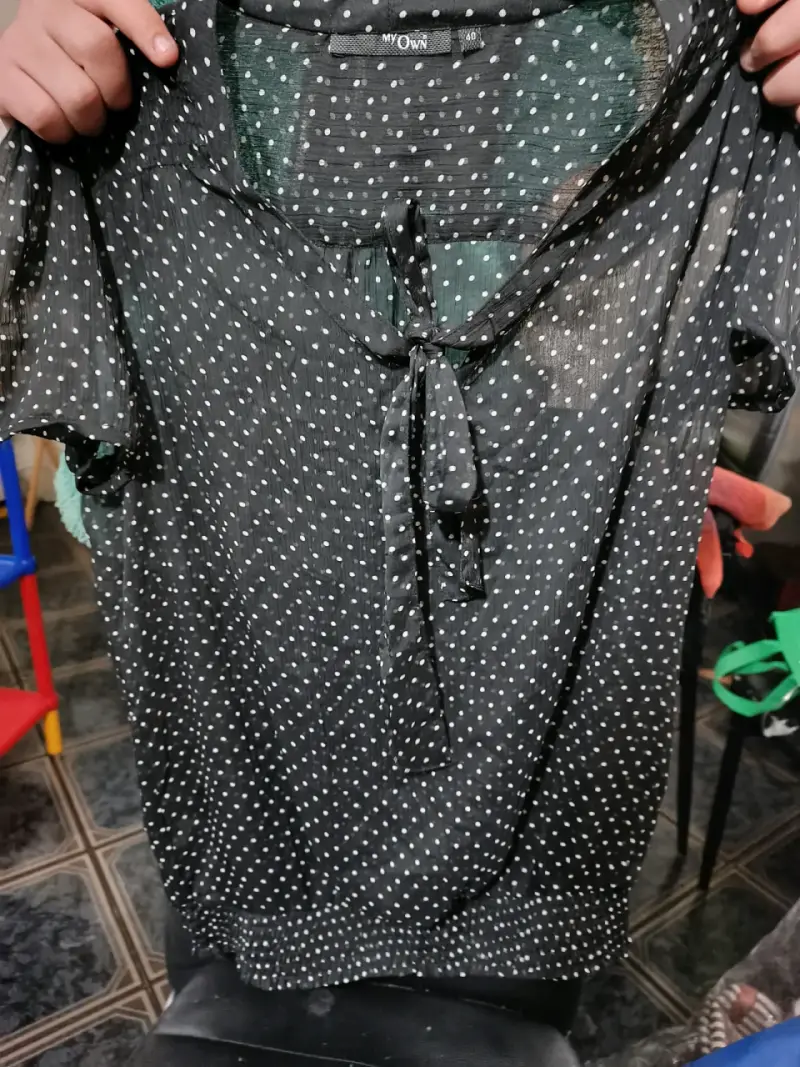 Blusa negra con lunares blancos My Own - 2