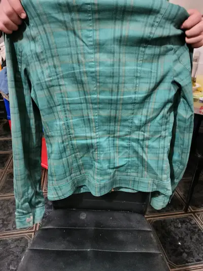 Chaqueta verde a cuadros para mujer - miniatura 2