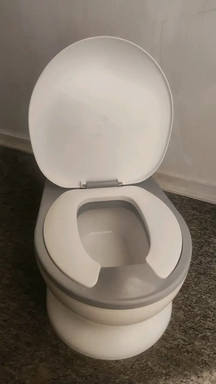 Baño entrenador infantil portátil blanco y gris - 1