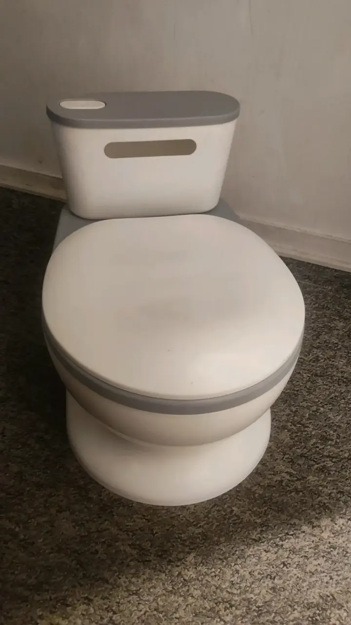 Baño entrenador infantil portátil blanco y gris - 2
