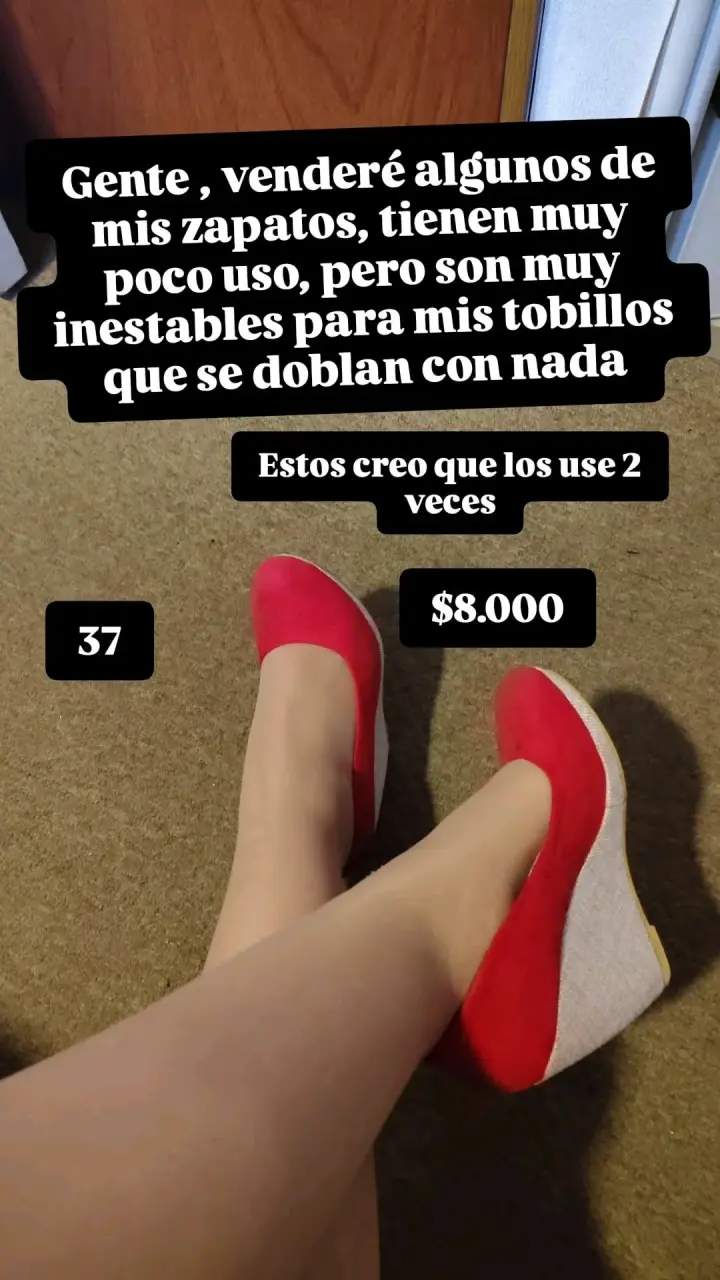 Zapatos de cuña rojos talla 37 en buen estado