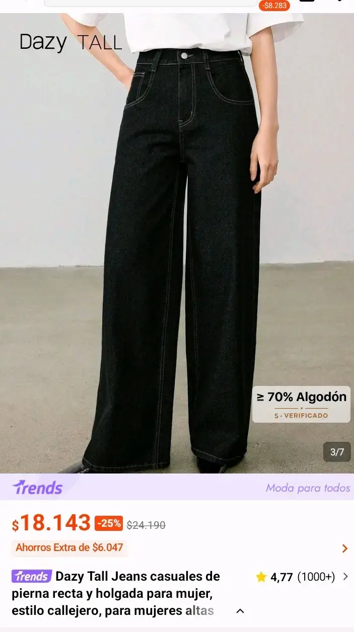 Jeans Dazy Tall L de pierna ancha para mujer