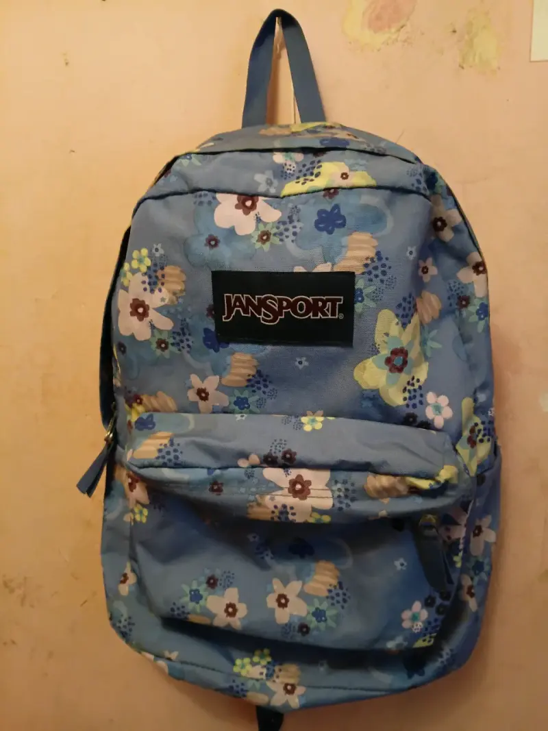 Mochila Jansport floral azul