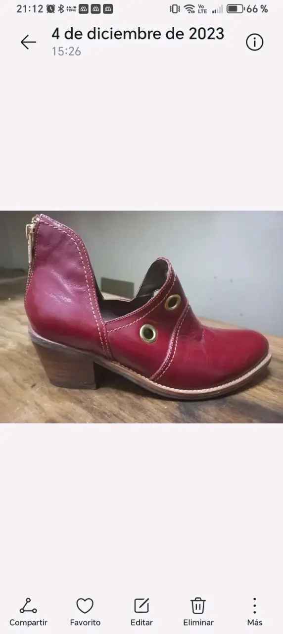 Botines de cuero rojo con tacón