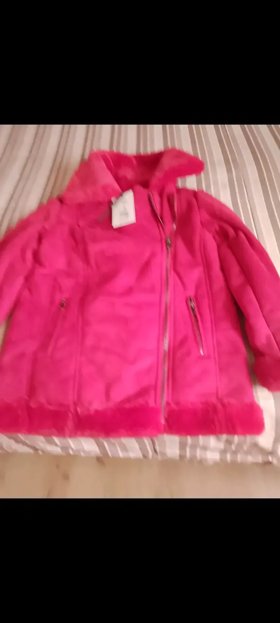 Chaqueta de polar rosada para mujer talla S - 1