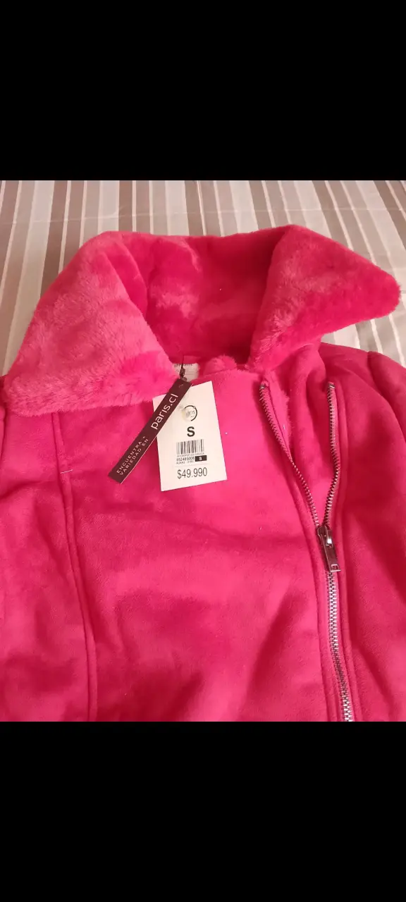 Chaqueta de polar rosada para mujer talla S - 2