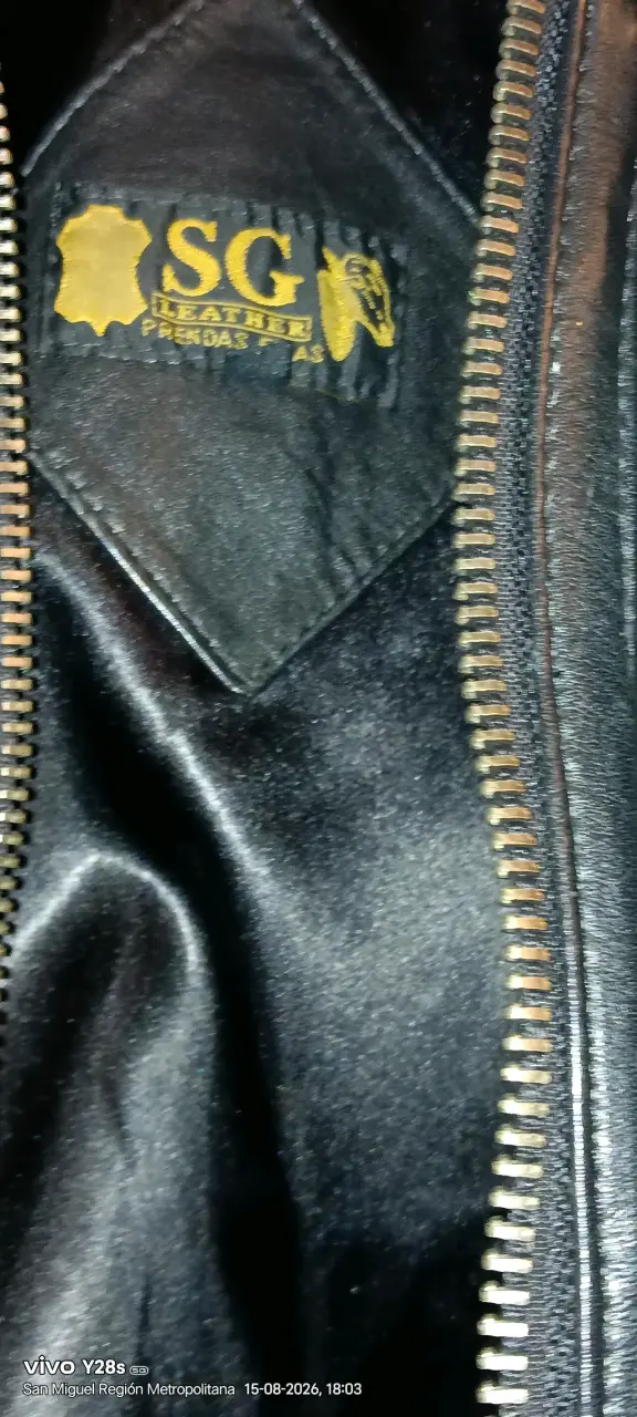 Chaqueta de cuero negra SG con cierre - 4