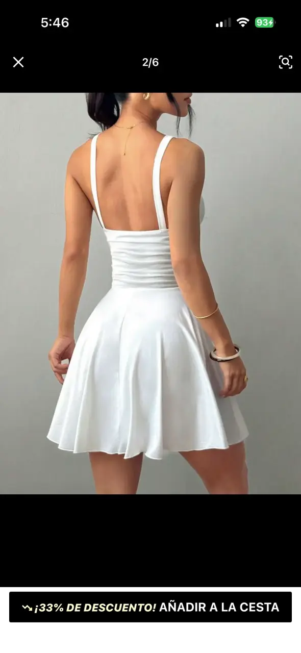 Vestido corto blanco con tirantes - 2