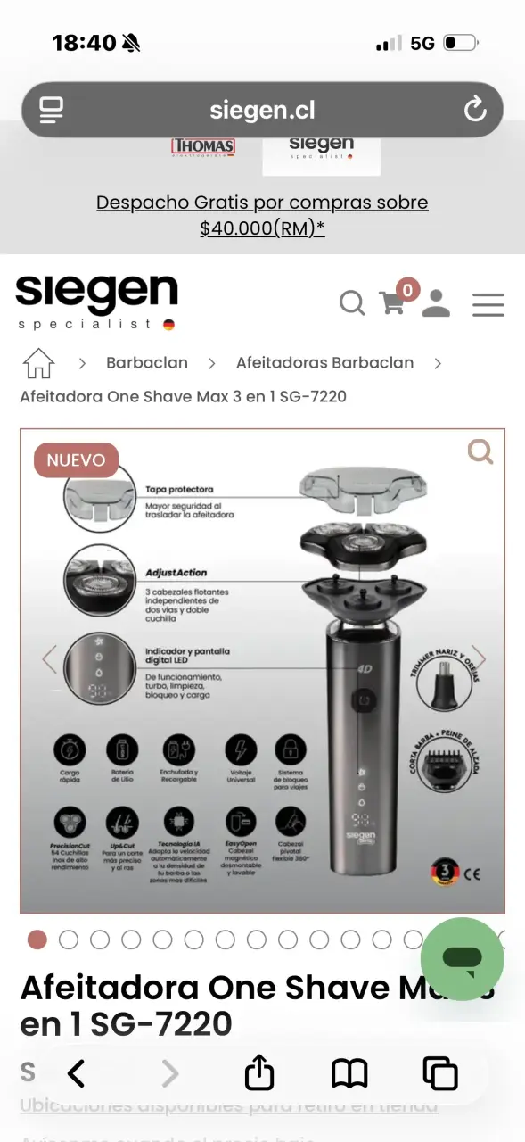 Afeitadora One Shave Max 3 en 1 SG-7220 - 1