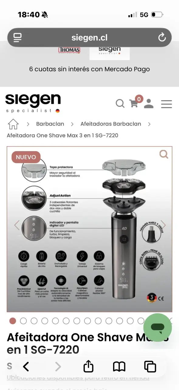 Afeitadora One Shave Max 3 en 1 SG-7220 - 2