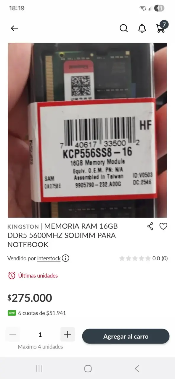 Memoria RAM Kingston 16GB DDR5 para Notebook - 2