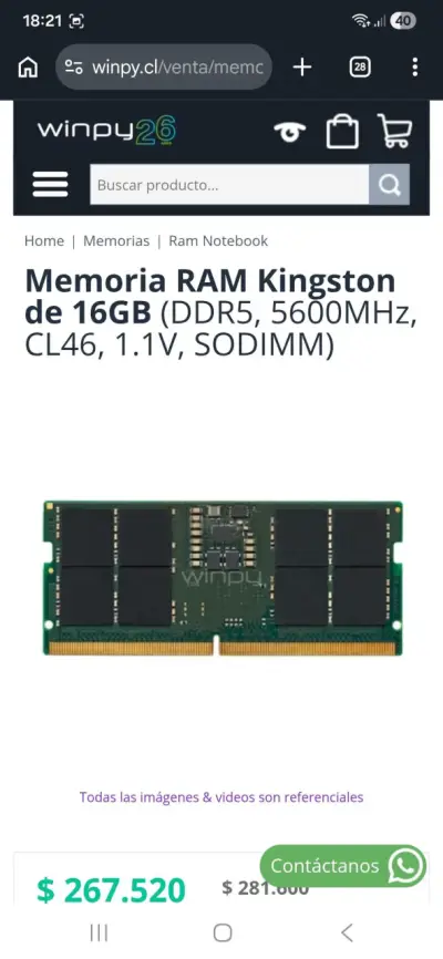 Memoria RAM Kingston 16GB DDR5 para Notebook - miniatura 3