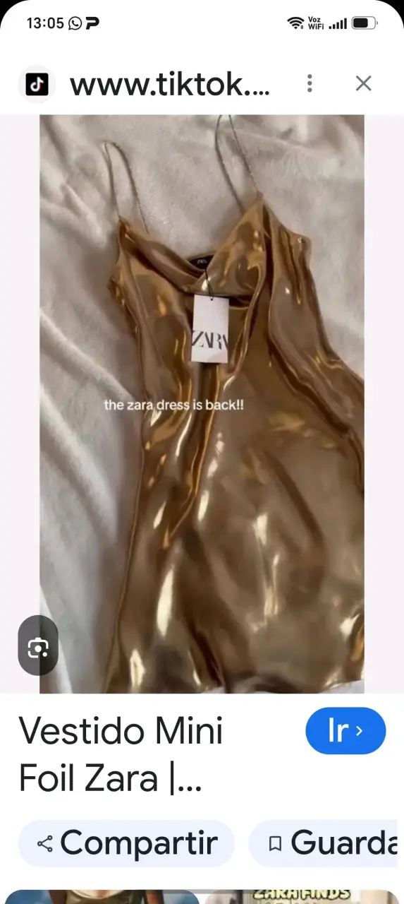 Vestido mini dorado brillante Zara - 4