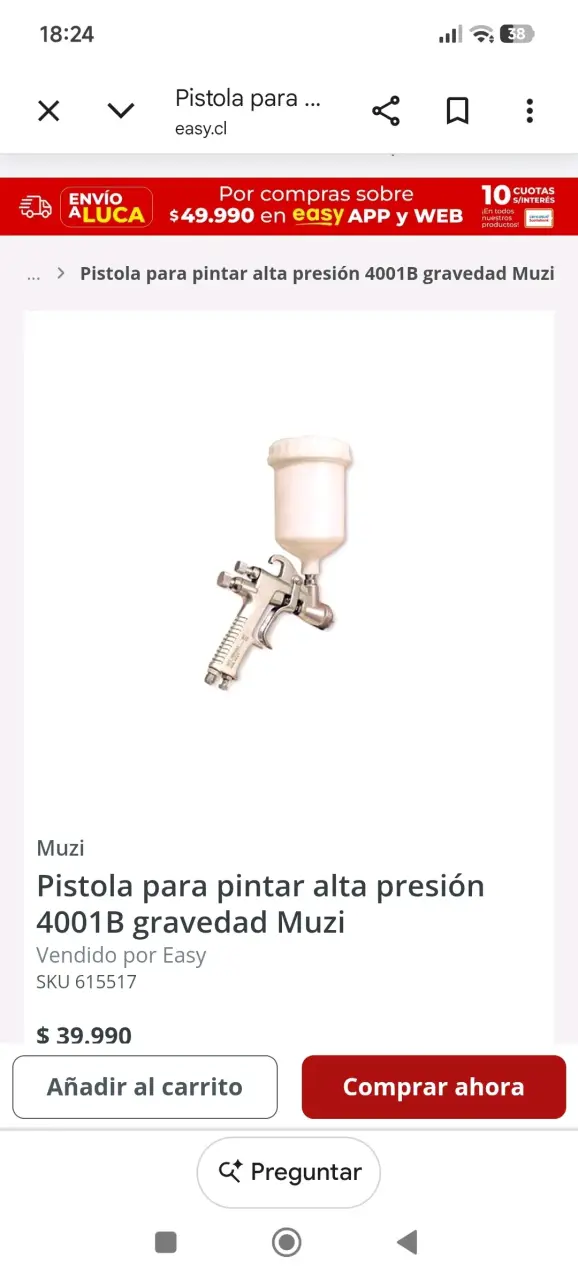 Pistola para pintar alta presión 4001B Muzi - 3