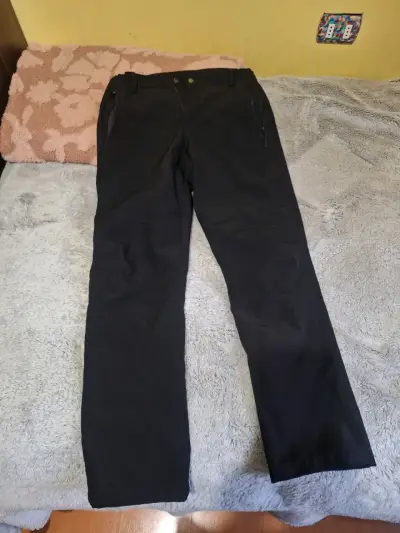 Pantalones negro térmico mujer  con bolsillos - miniatura 1