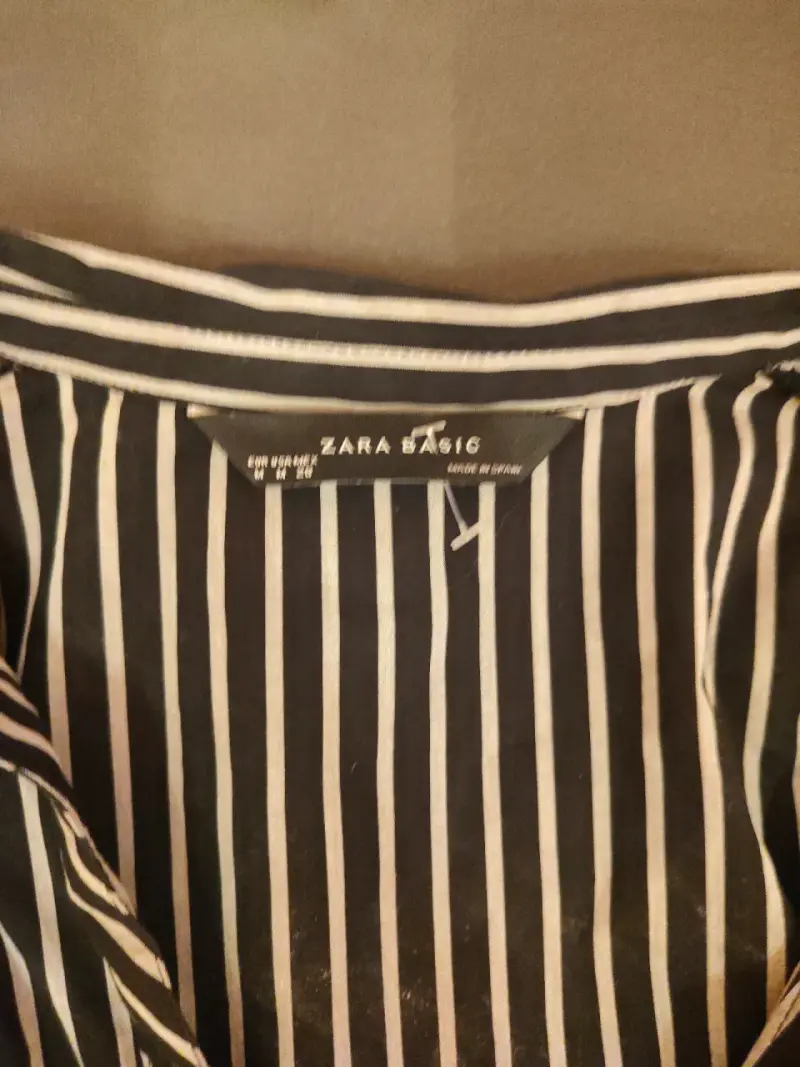 Blusa de rayas negras y blancas Zara Basic - 2