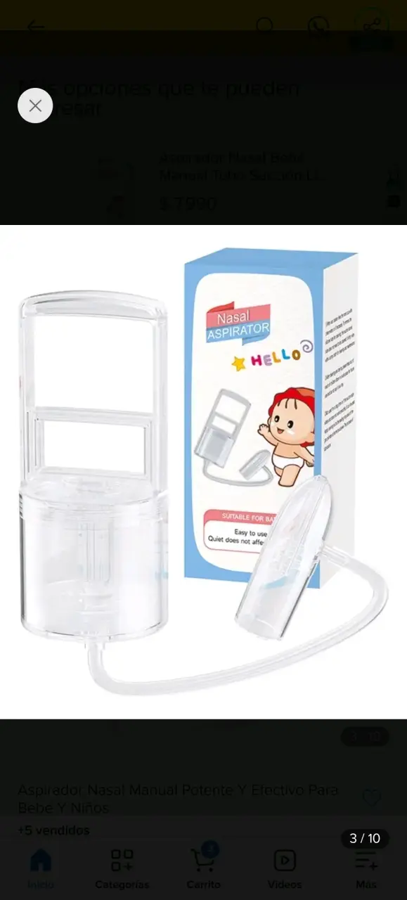 Aspirador nasal manual para bebé y niños
