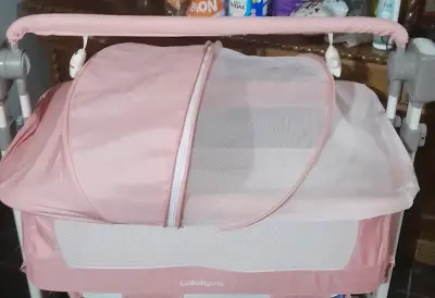 Cuna colecho rosa mecedora electrica  LuBabycas - miniatura 3