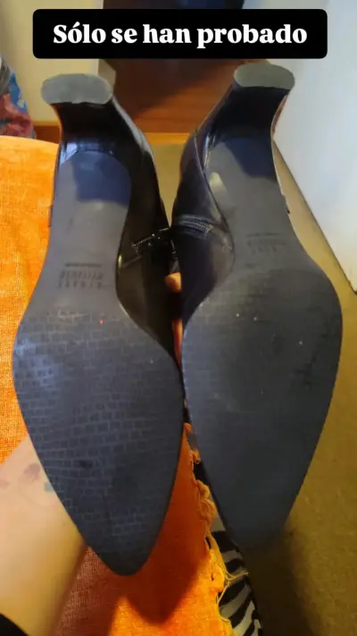 Botines de cuero negro nuevos - miniatura 2