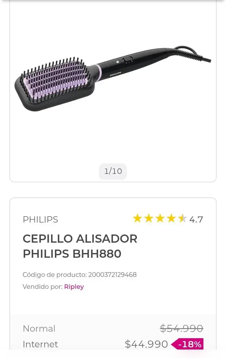 Cepillo Alisador Philips StyleCare Essential - 6