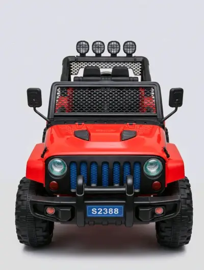 Jeep eléctrico para niños rojo con luces - miniatura 1