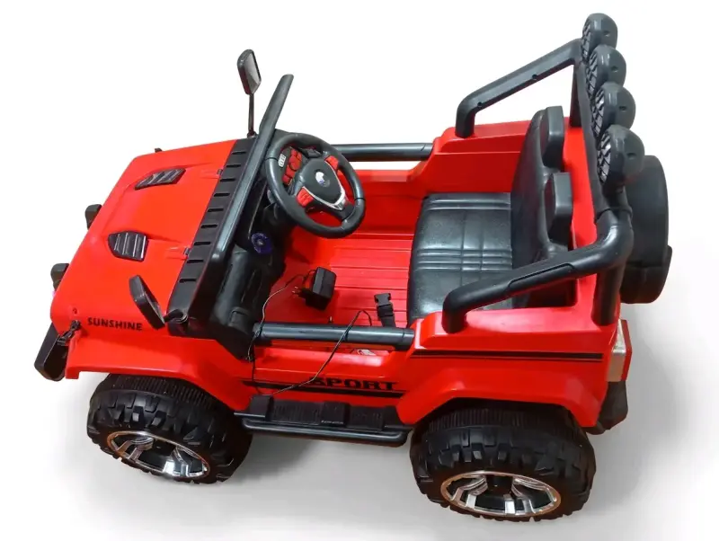 Jeep eléctrico para niños rojo con luces - 3