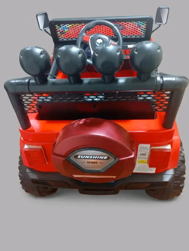 Jeep eléctrico para niños rojo con luces - 4