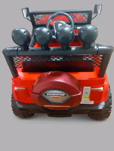 Jeep eléctrico para niños rojo con luces - miniatura 4