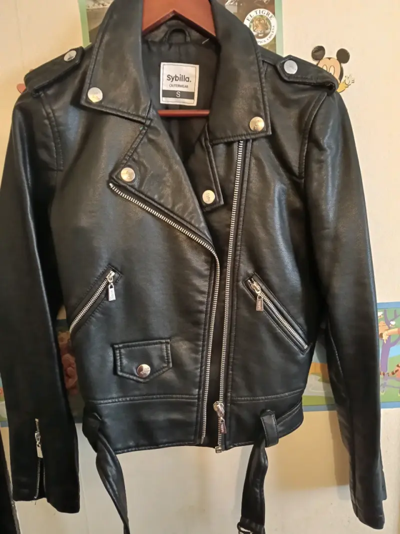 Chaqueta de cuero negra Sybilla para mujer - 1