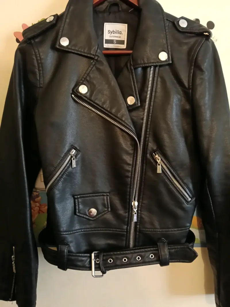 Chaqueta de cuero negra Sybilla para mujer - 4