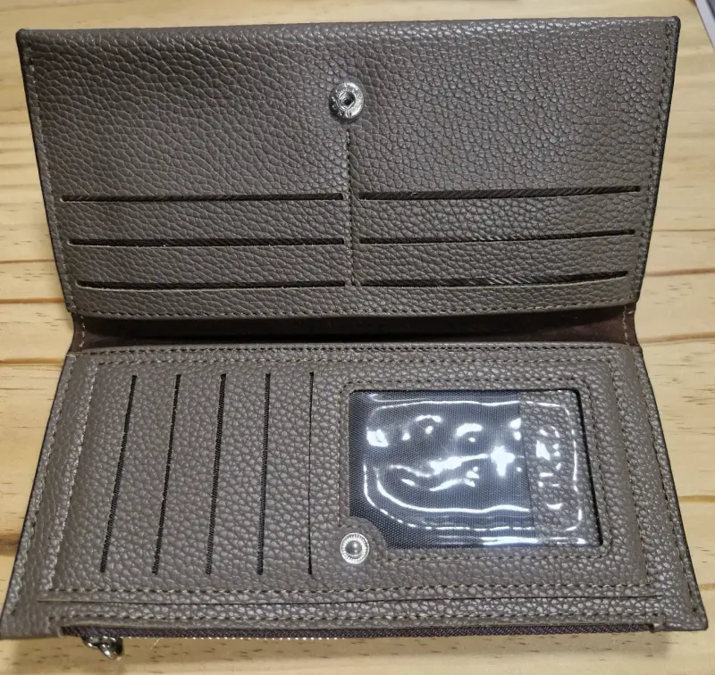 Billetera de ecocuero gris con cierre - 2
