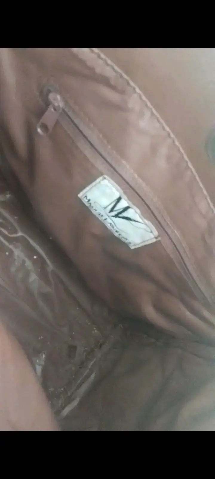 Cartera de cuero marrón con cierre - 3