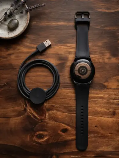 Reloj inteligente negro con cargador inalámbrico - miniatura 2
