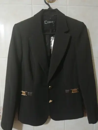 Blazer café oscuro elegante para mujer talla 38 - miniatura 1