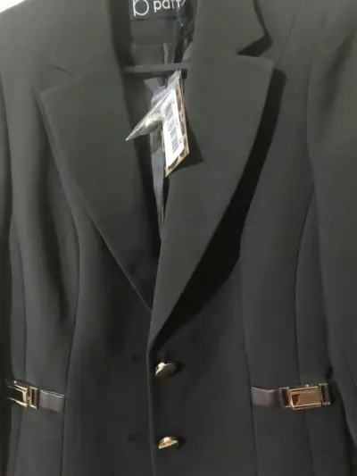 Blazer café oscuro elegante para mujer talla 38 - miniatura 3