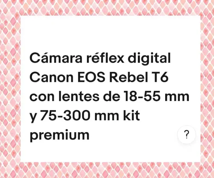 Cámara Réflex Digital Canon EOS Rebel T6 con Lentes - 2