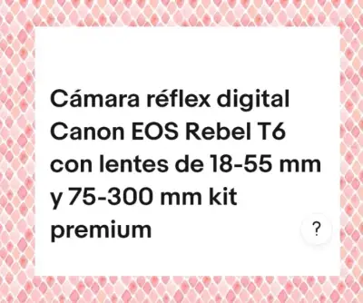Cámara Réflex Digital Canon EOS Rebel T6 con Lentes - miniatura 2