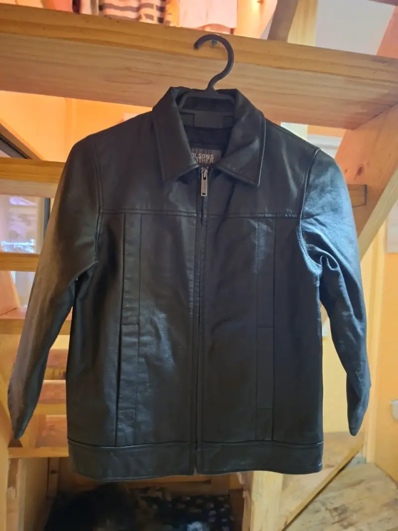 Chaqueta de cuero negra Wilsons Leather