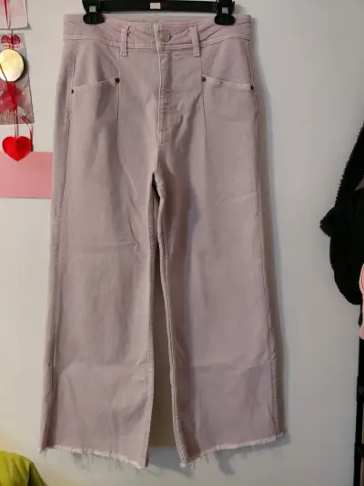 Pantalones anchos de mezclilla rosa Zara - miniatura 1