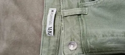 Jeans verdes Zara mujer 44 - miniatura 2