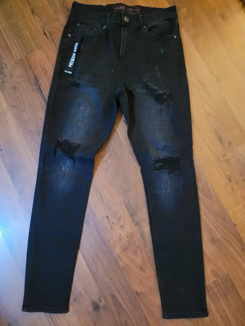 Jeans JJO negros desgastados para hombre - 3