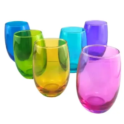Set de Vasos de Vidrio de Colores - miniatura 1