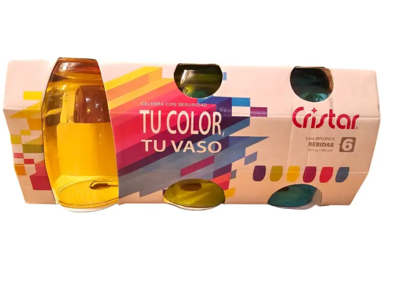 Set de Vasos de Vidrio de Colores - 5